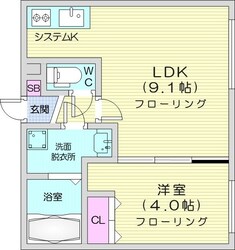 南郷１３丁目駅 徒歩7分 2階の物件間取画像